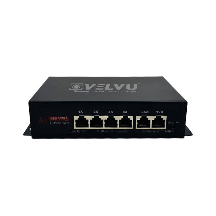 VELVU 4 PORT POE SWITCH WITH 2 UP-LINK ST-POE-3104-M2