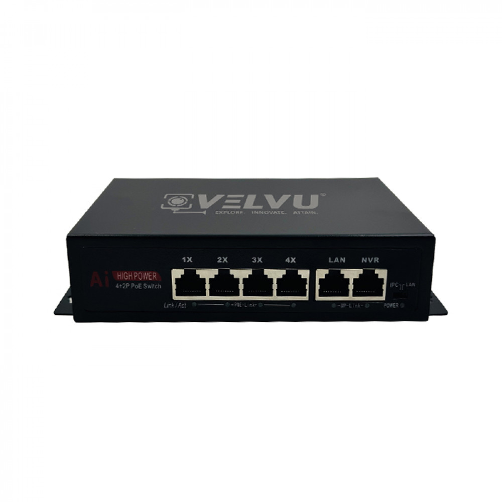 Image of VELVU 4 PORT POE SWITCH WITH 2 UP-LINK ST-POE-3104-M2