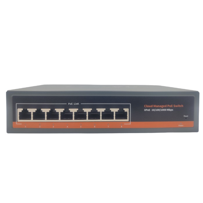VELVU 8 PORT FULL GIGA POE SWITCH WITH CLOUD MANAGED ST-POE-5108-G0-CL