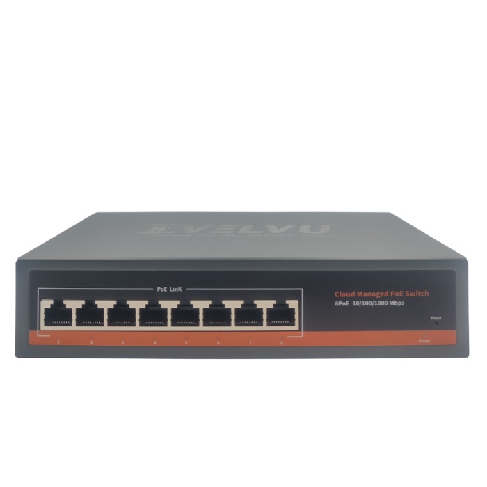 VELVU 8 PORT FULL GIGA POE SWITCH WITH CLOUD MANAGED ST-POE-5108-G0-CL