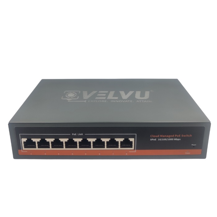 VELVU 8 PORT FULL GIGA POE SWITCH WITH CLOUD MANAGED ST-POE-5108-G0-CL
