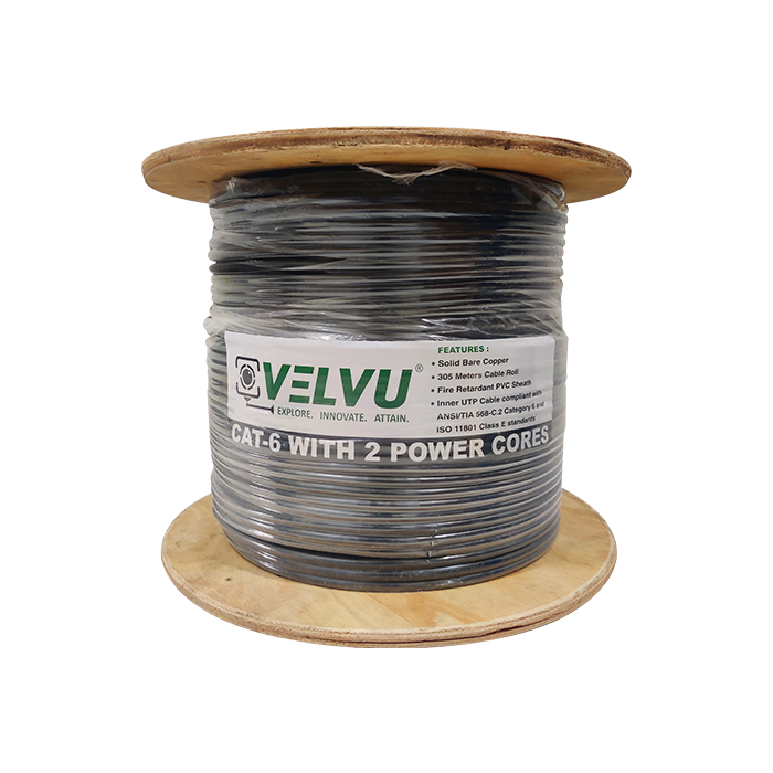 Velvu CAT-6 Outdoor Cable With Power ST-CAT6-OUT-P Length 305mtr