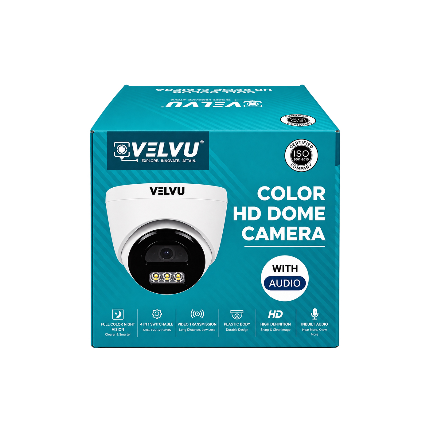 Velvu 2MP HD Color and Audio Dome Camera with OSD Button ST-VD HD2001WLA-OSD