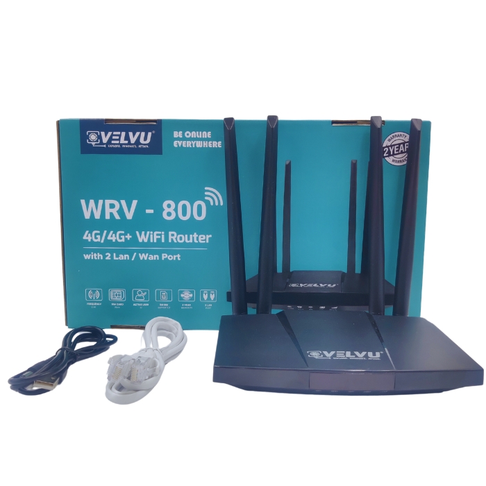 Velvu 5G SIM Support WIFI Router with 2 LAN Wan Ports and 4 Antennas WRV-800